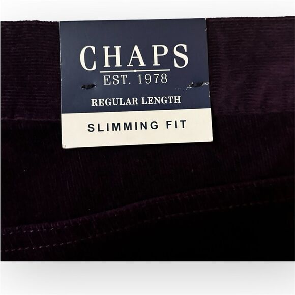 NWT Chaps Deep Purple Corduroy Straight Leg Pants | Sz. 6 Regular - Picture 8 of 9